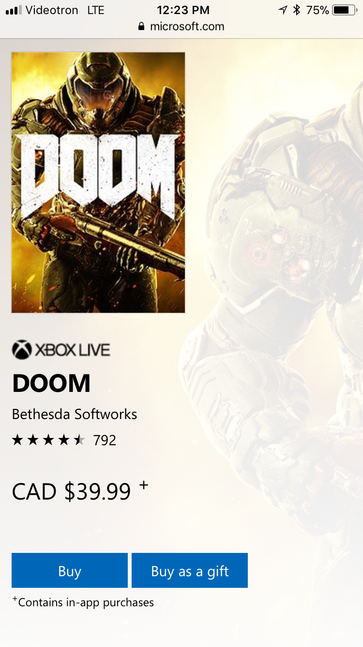 WRONG price DOOM 4 IOS APP [​IMG]