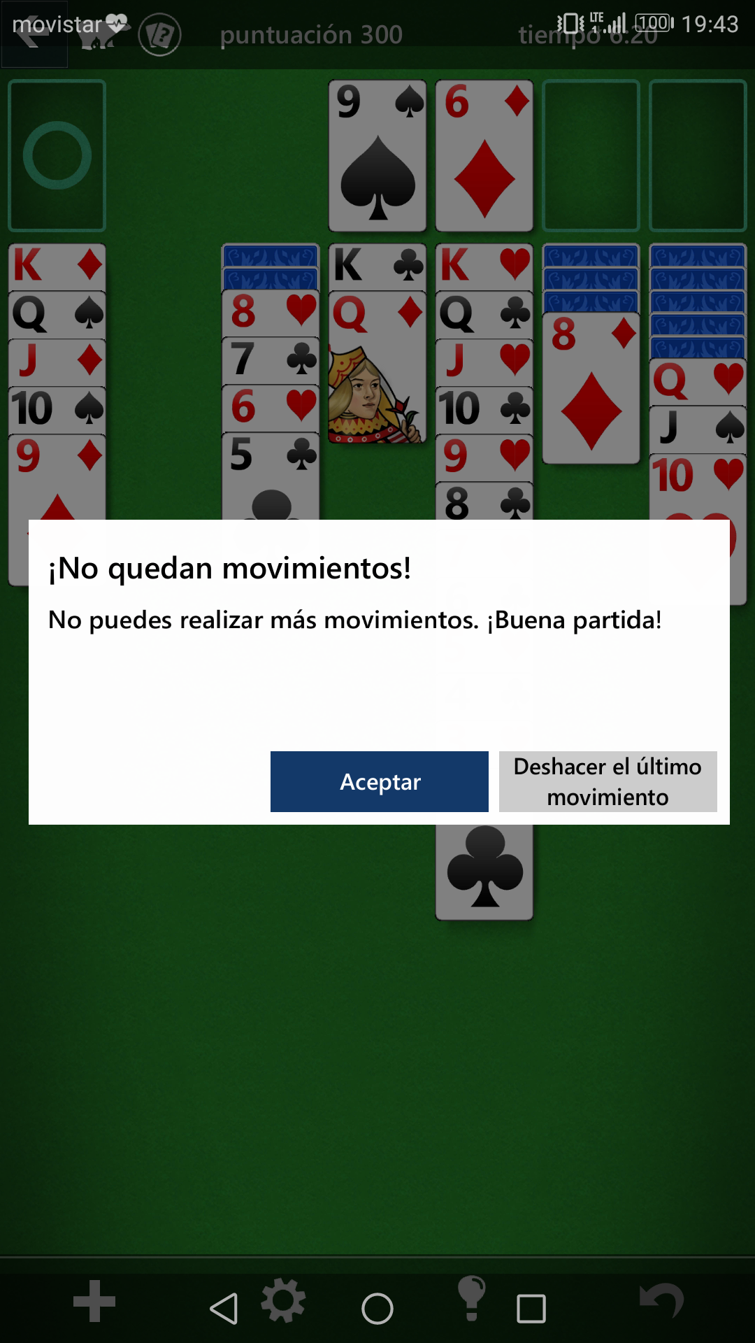 Solitaire won't let me finish the game but still available moved [​IMG]