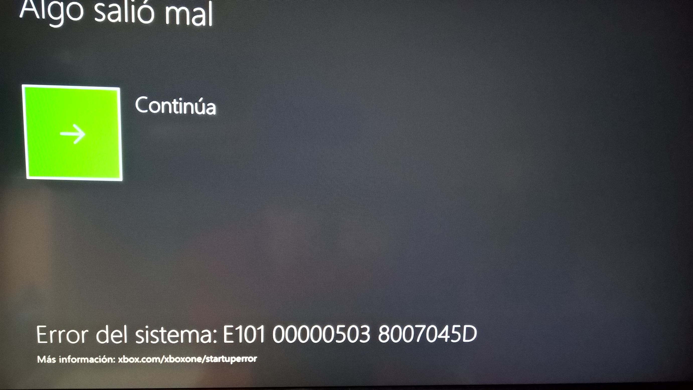 Xbox One turns on, but system does not start up. Error E105 [​IMG]