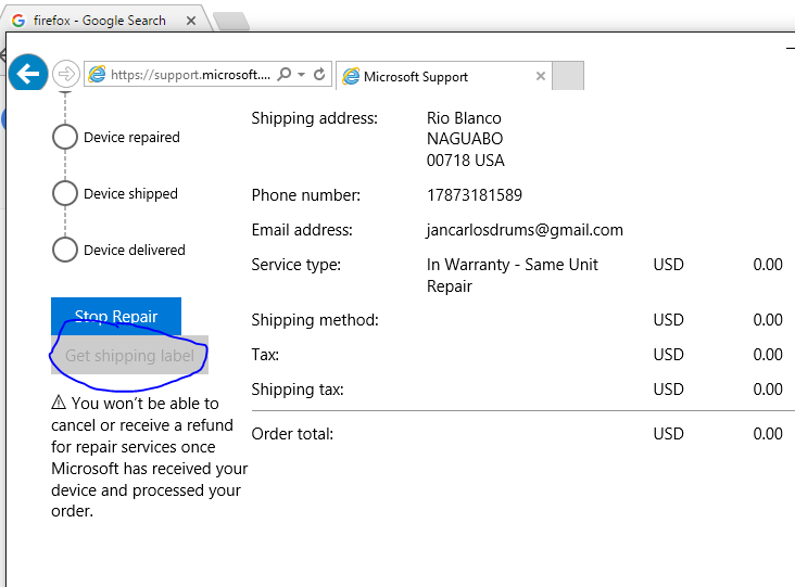 Cannot click on "Get Shipping Label" at all [​IMG]