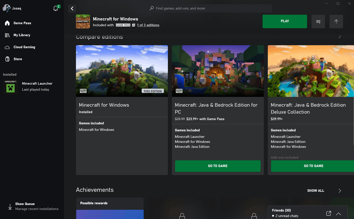 Why can't I play the full version of "Minecraft For Windows" in my games Library? [​IMG]