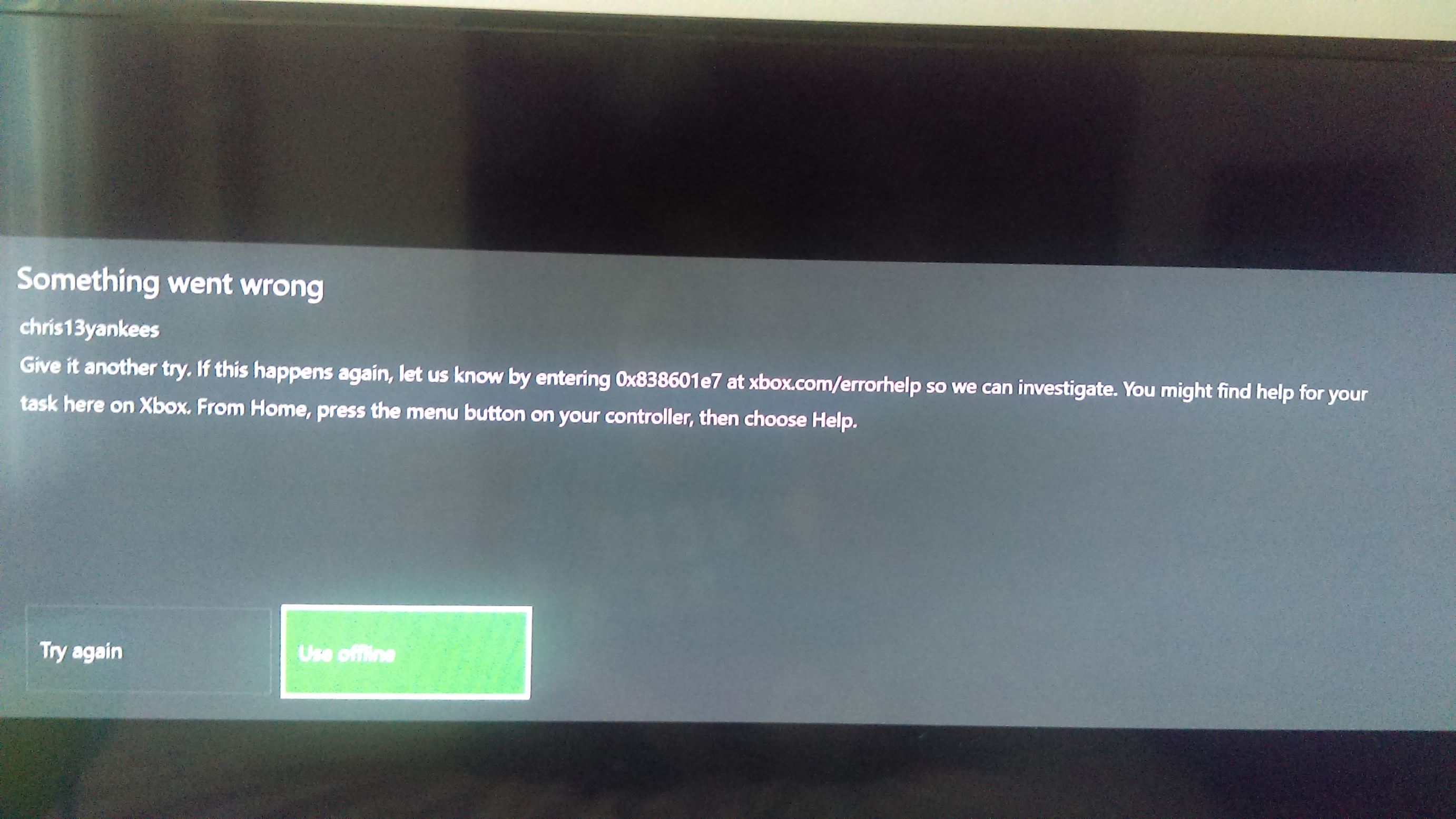 Error 0x838601e7 Issues with Microsoft Edge on Xbox One [​IMG]