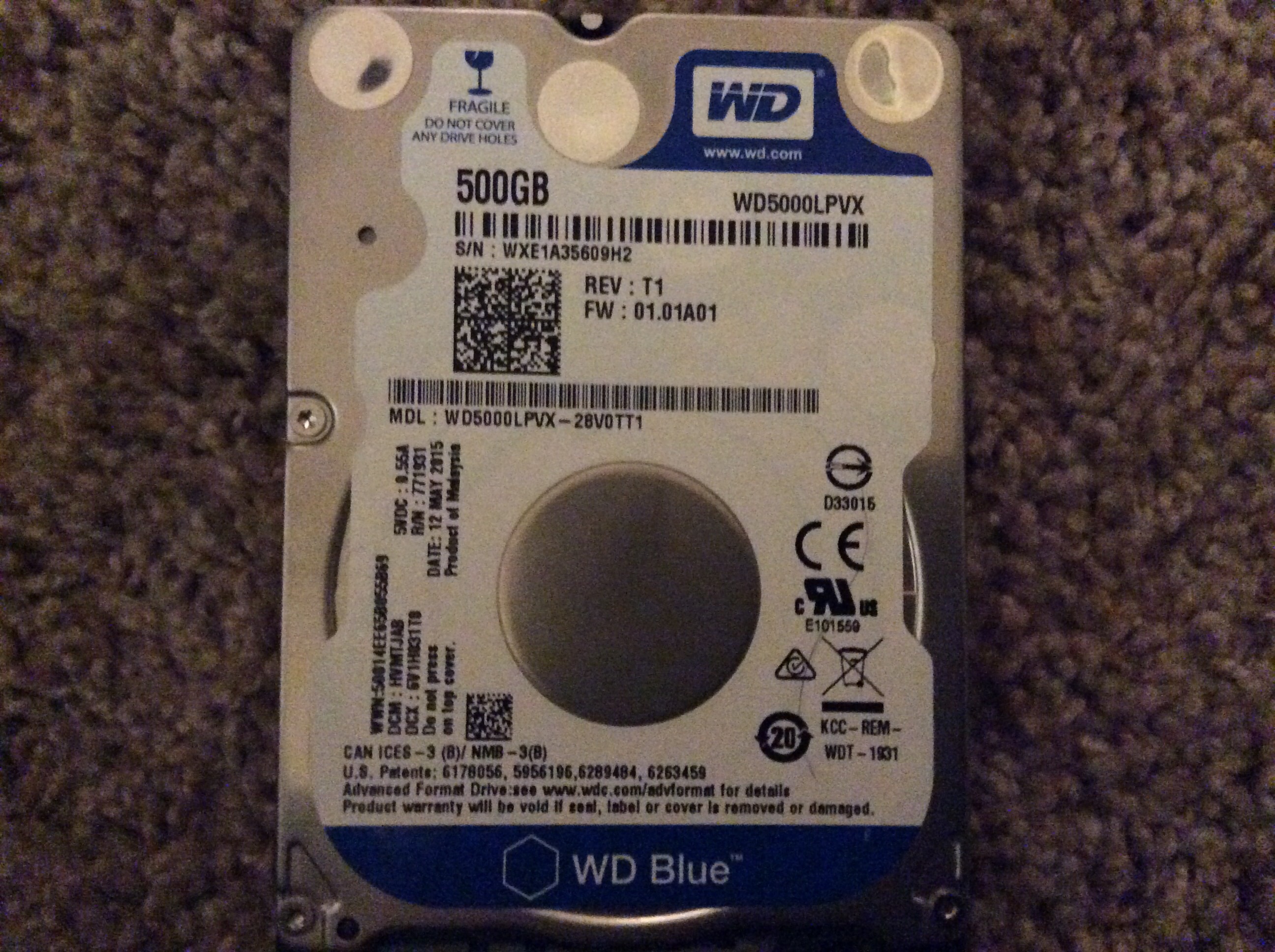 Noice coming from the WD blue 500GB hard drive  (stock) and Xbox One won’t work [​IMG]