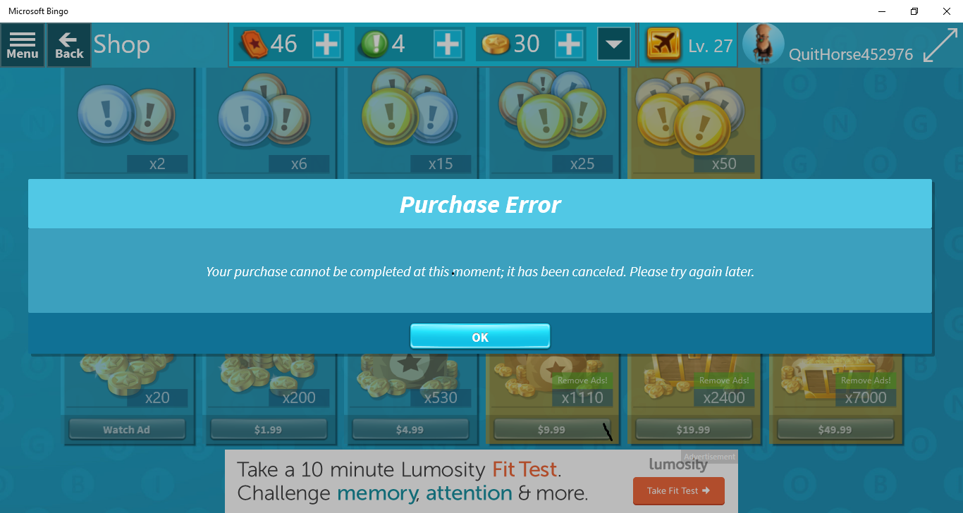 I get this a lot now purchase error [​IMG]