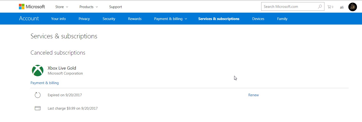 My "Xbox Live Gold" subscription is cancelled [​IMG]