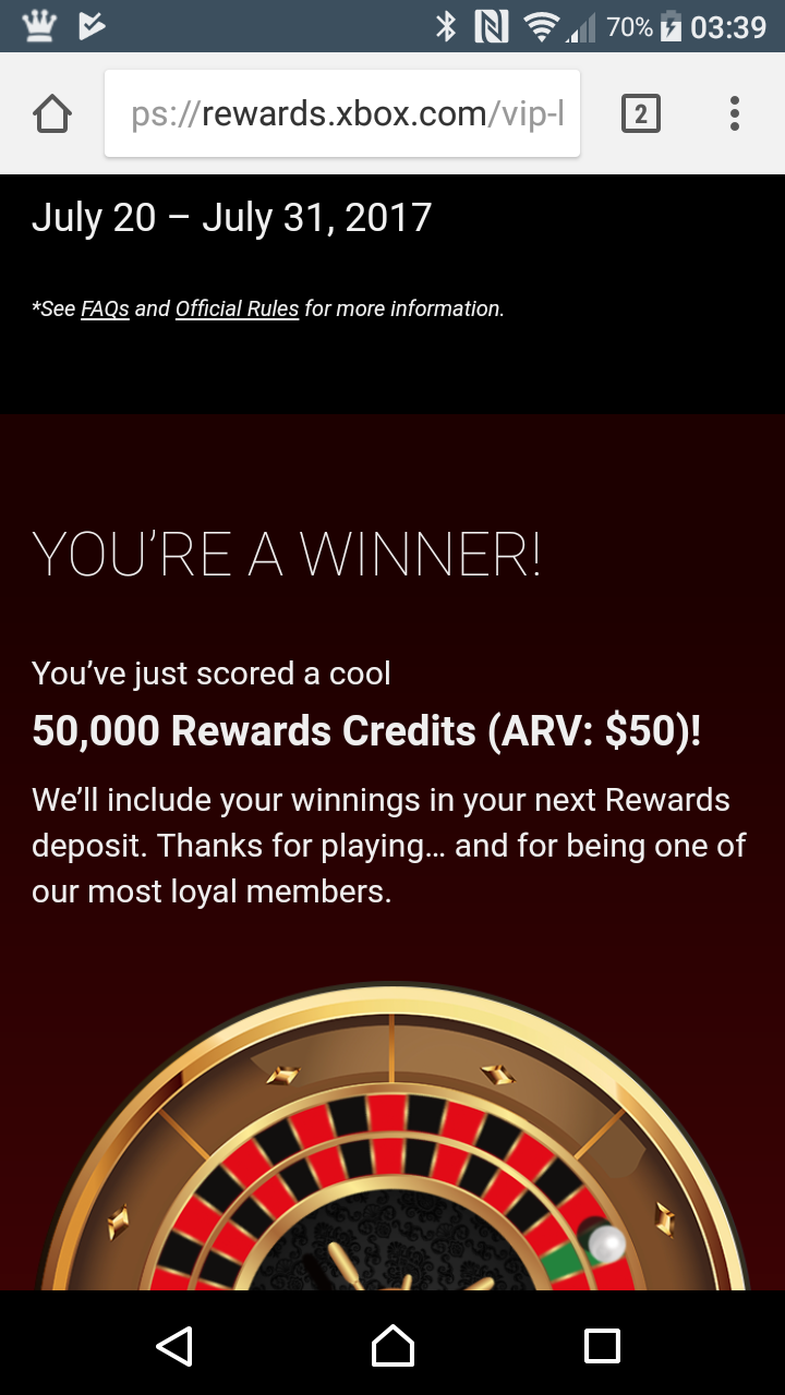 I won 50000. Credits [​IMG]