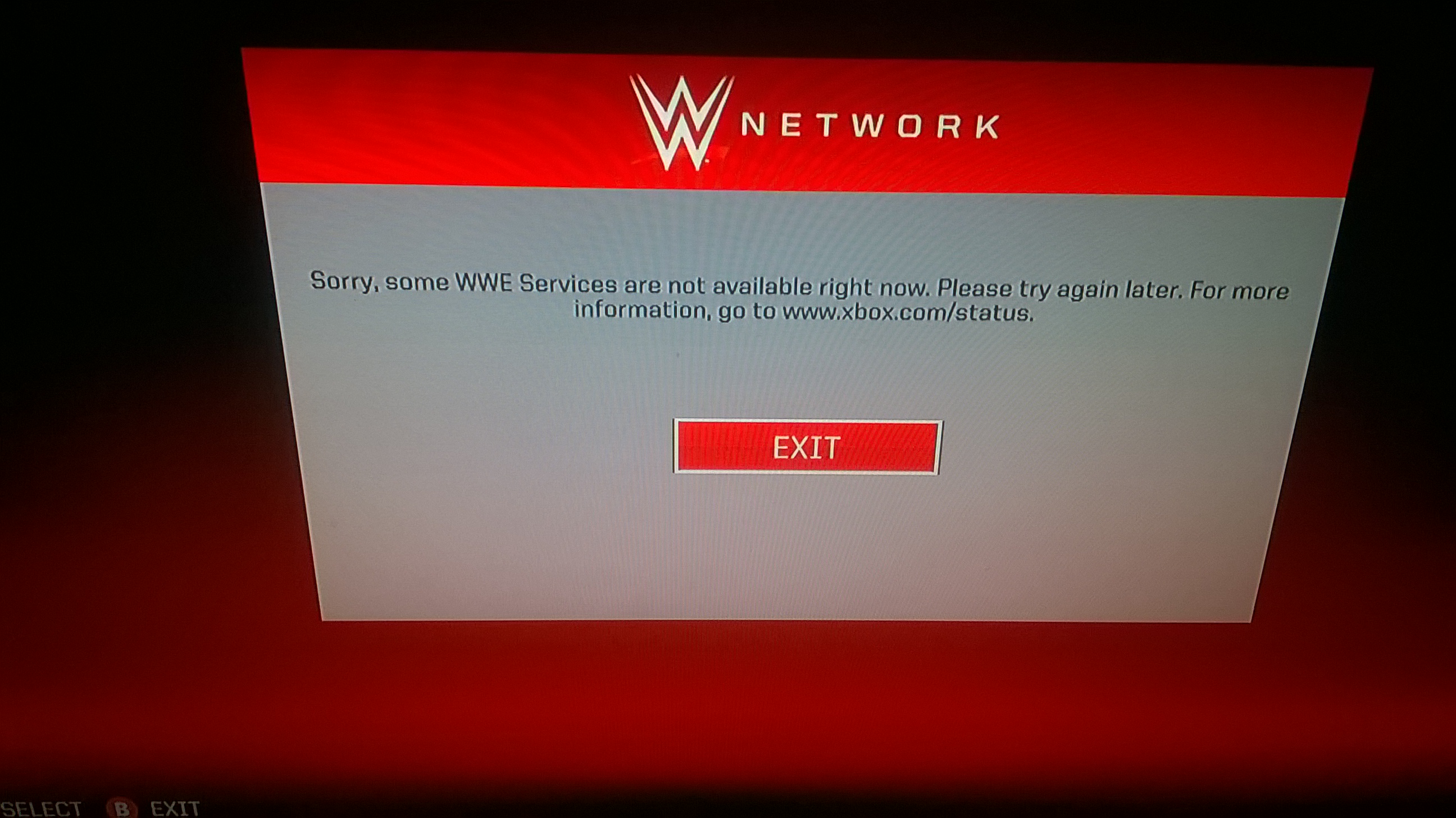 WWE network error [​IMG]