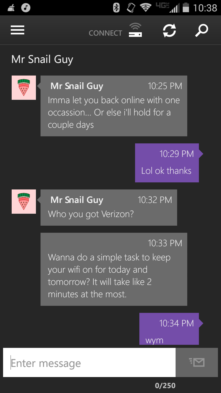 Mr Snail Guy kiks people offline [​IMG]