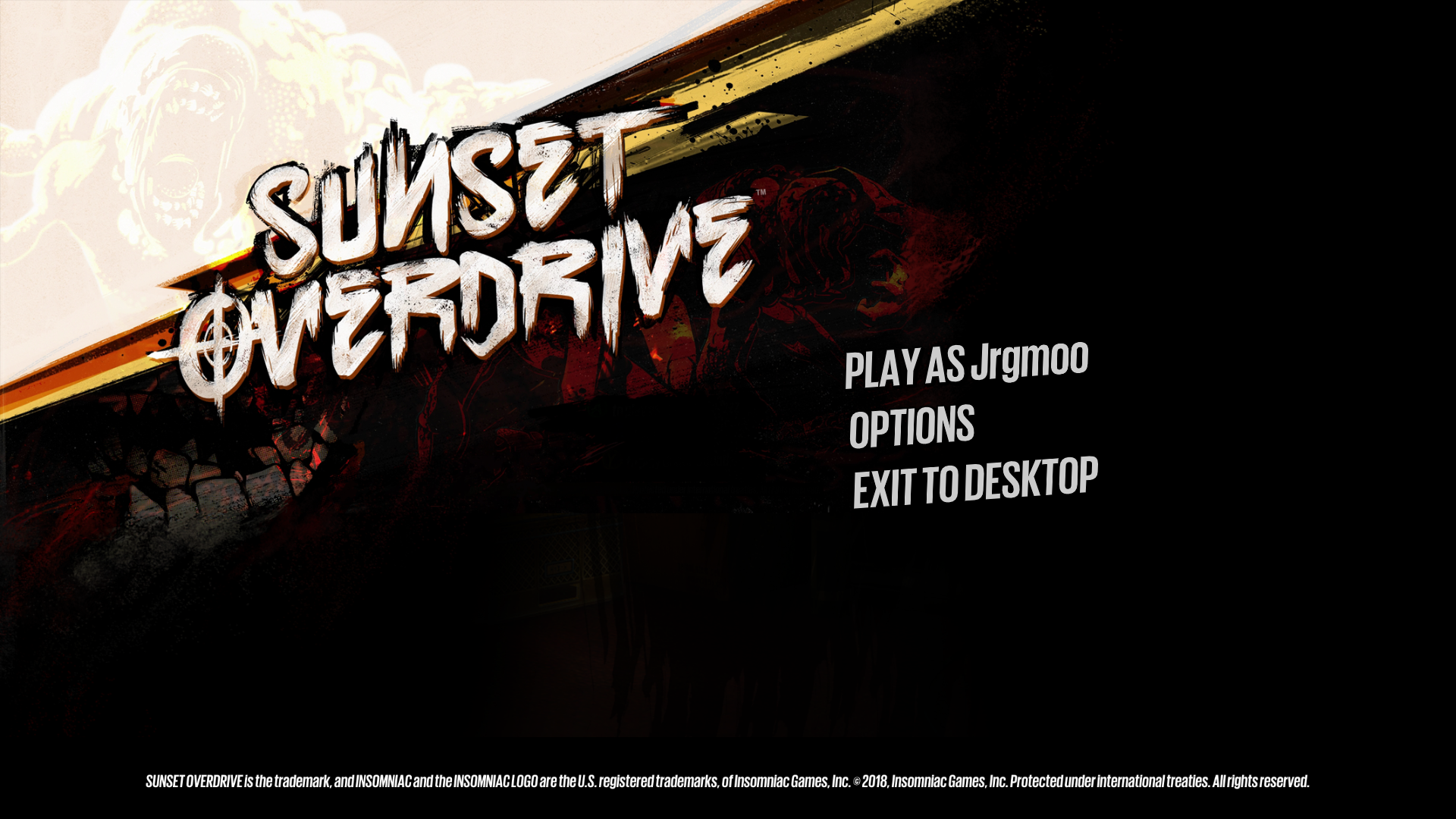 Cannot move on from the start menu on sunset overdrive gamepass PC [​IMG]
