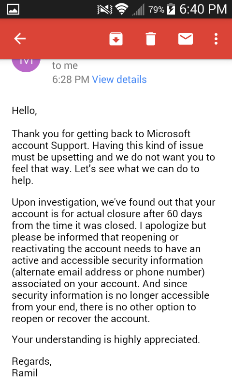 Microsoft closed my account because it was hacked and I've now lost all my stuff. [​IMG]