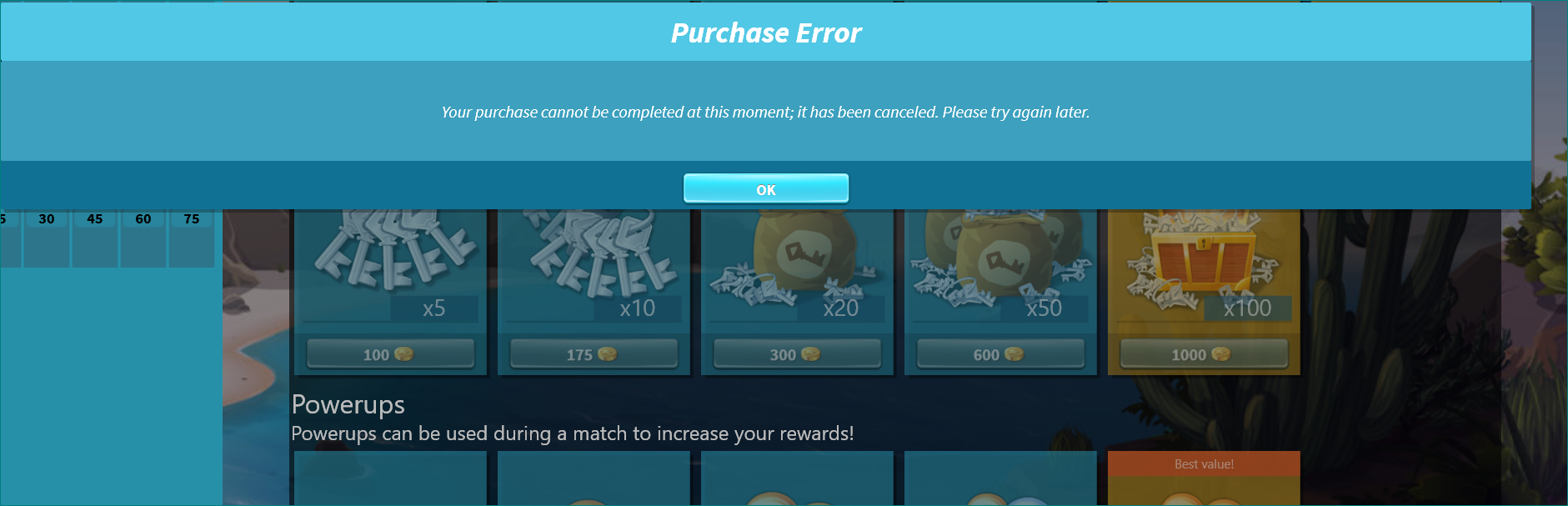 Purchase error & error when opening bingo app [​IMG]