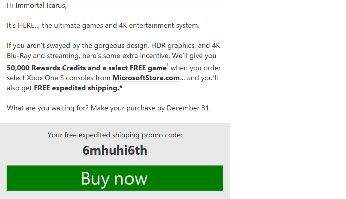 Xbox Live Rewards Xbox One S offer [​IMG]