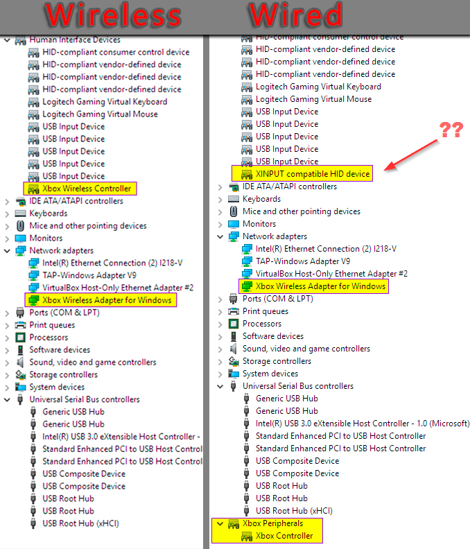 Xbox 1S controller on Win10: Switching between wired/wireless causes controller to die briefly. [​IMG]