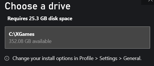 Dont get the option to set a XboxGames folder for second hard drive. [​IMG]