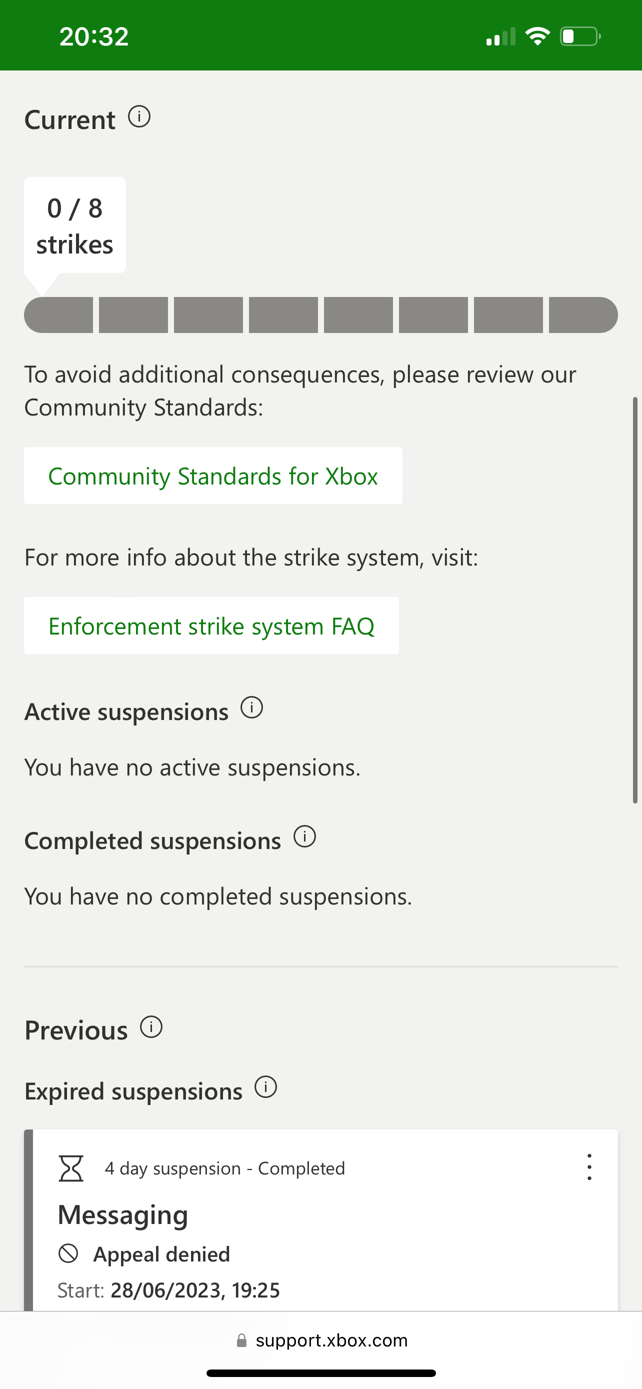 I’m suspended with no active suspension. Help? [​IMG]