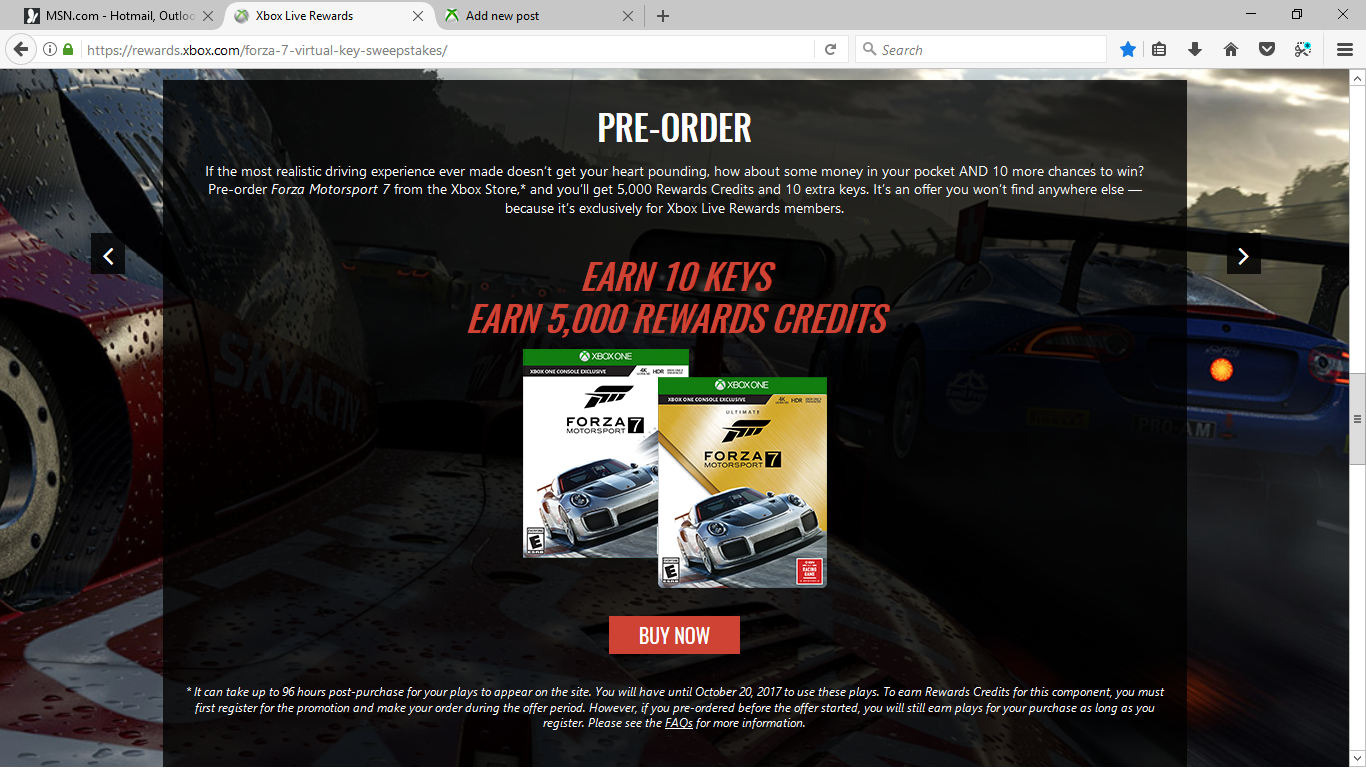 I am not getting my 10 virtual keys for the Forza 7 Sweepstakes. [​IMG]