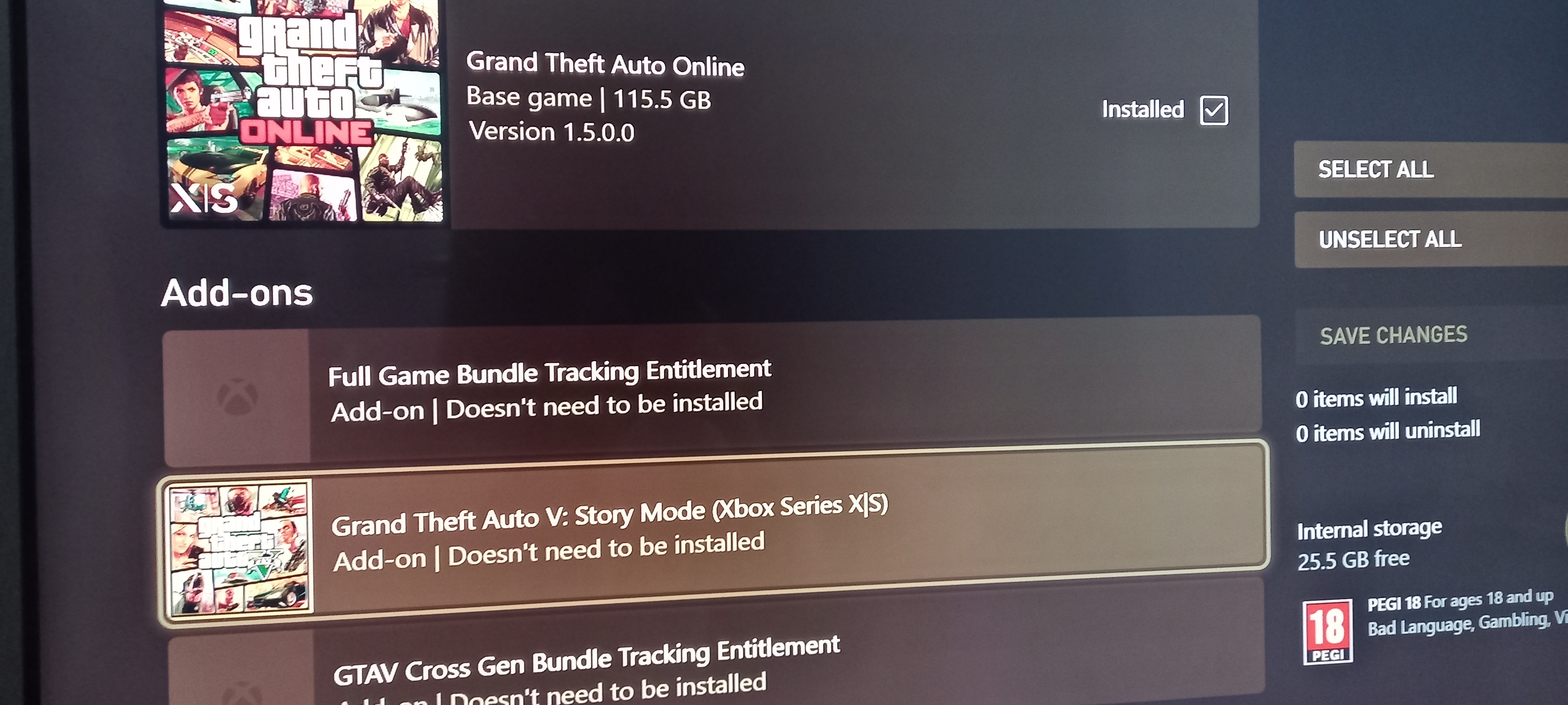 Cant install Gta 5 Xbox Series X|S version to my Series S console [​IMG]