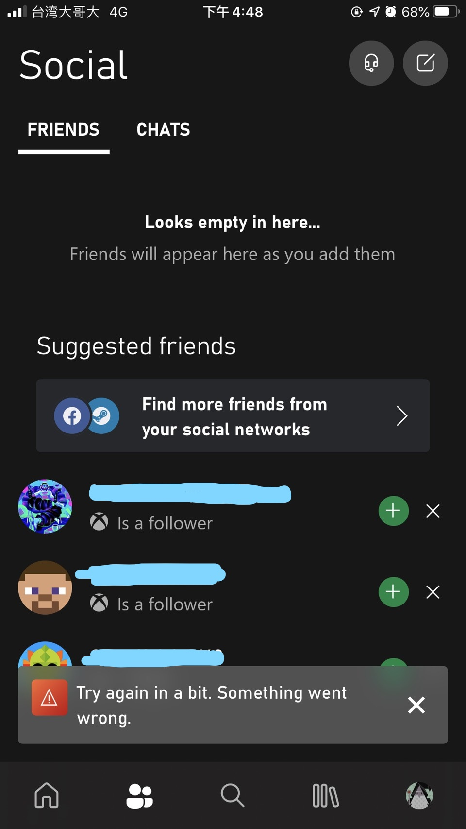 Having trouble adding friends on Xbox app. [​IMG]