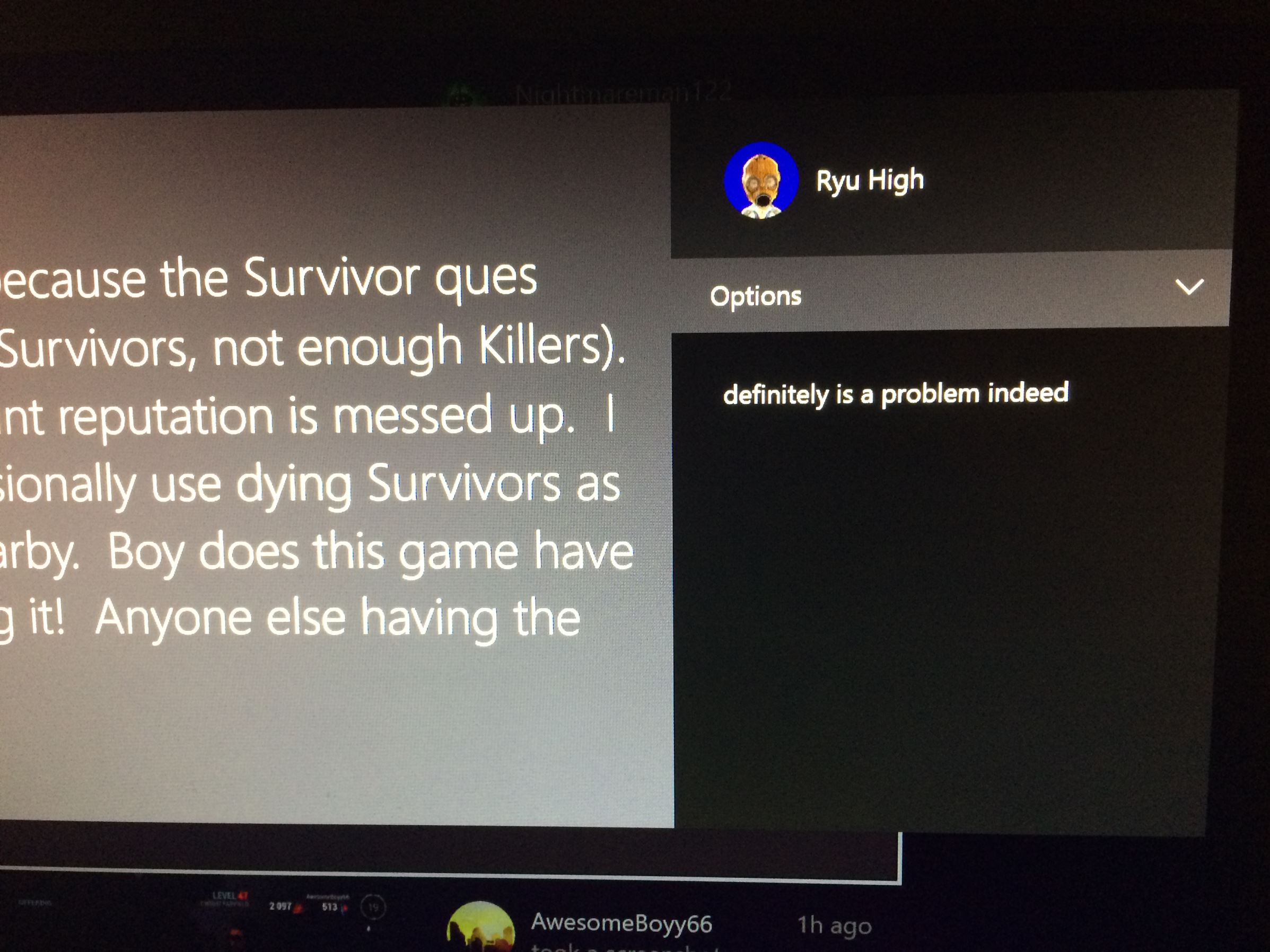 Sore losers giving Killer negative XBL account rep - Dead by Daylight [​IMG]