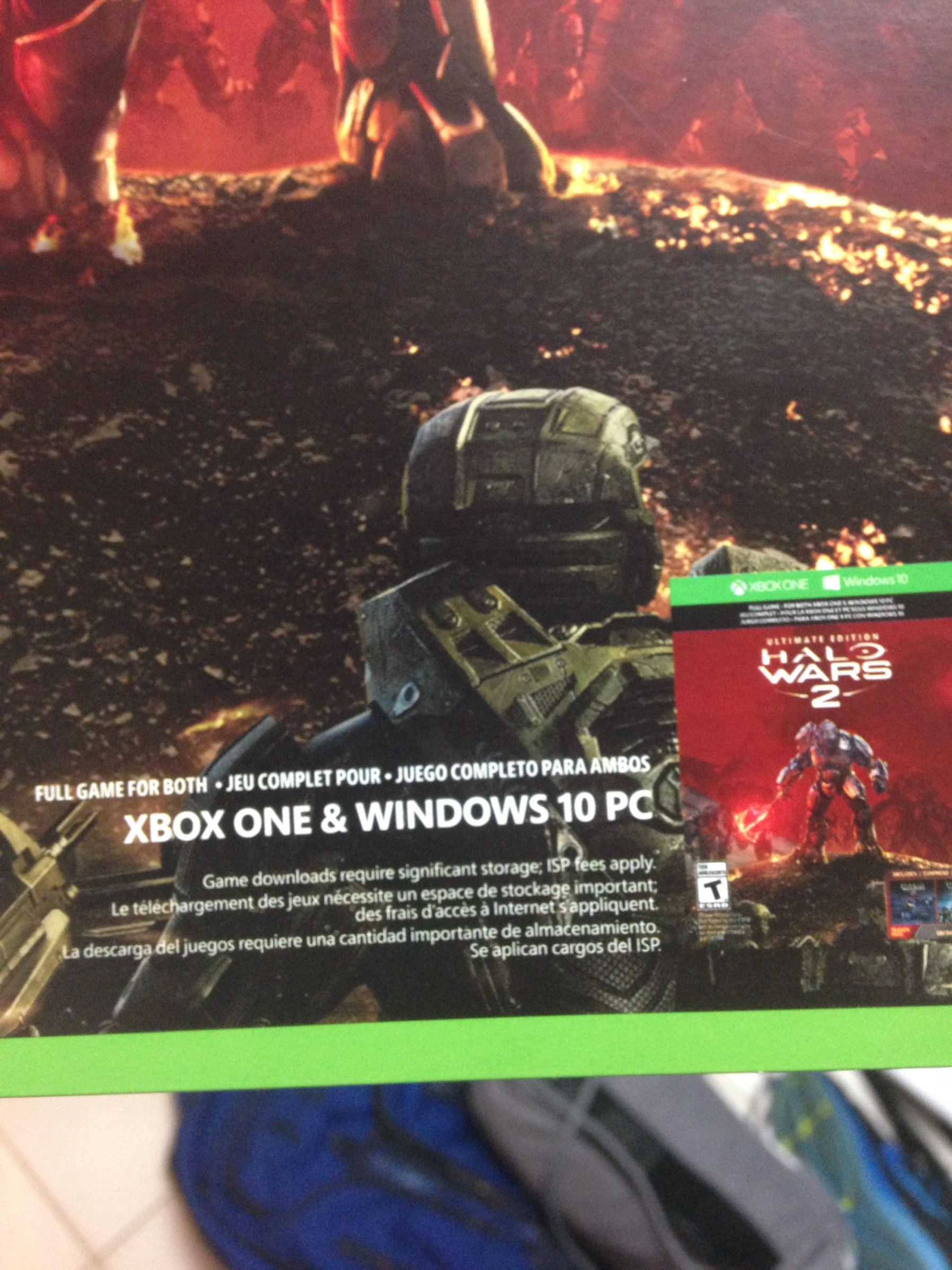 I got an XBox 1 Halo Wars 2 bundle as a gift, but it says there was only a code for the Xbox ... [​IMG]