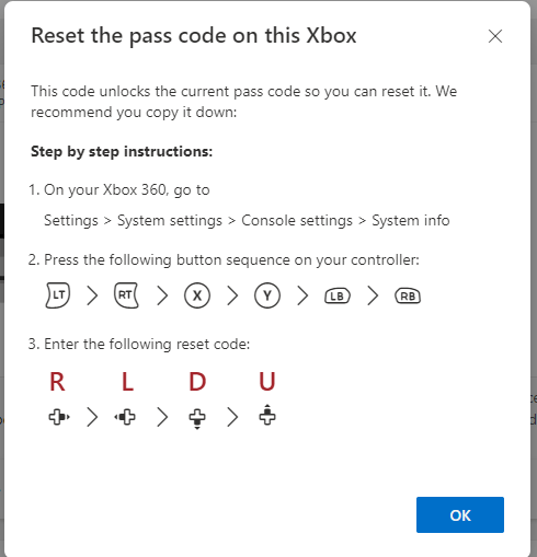 How do I remove a family passcode from an Xbox 360? [​IMG]