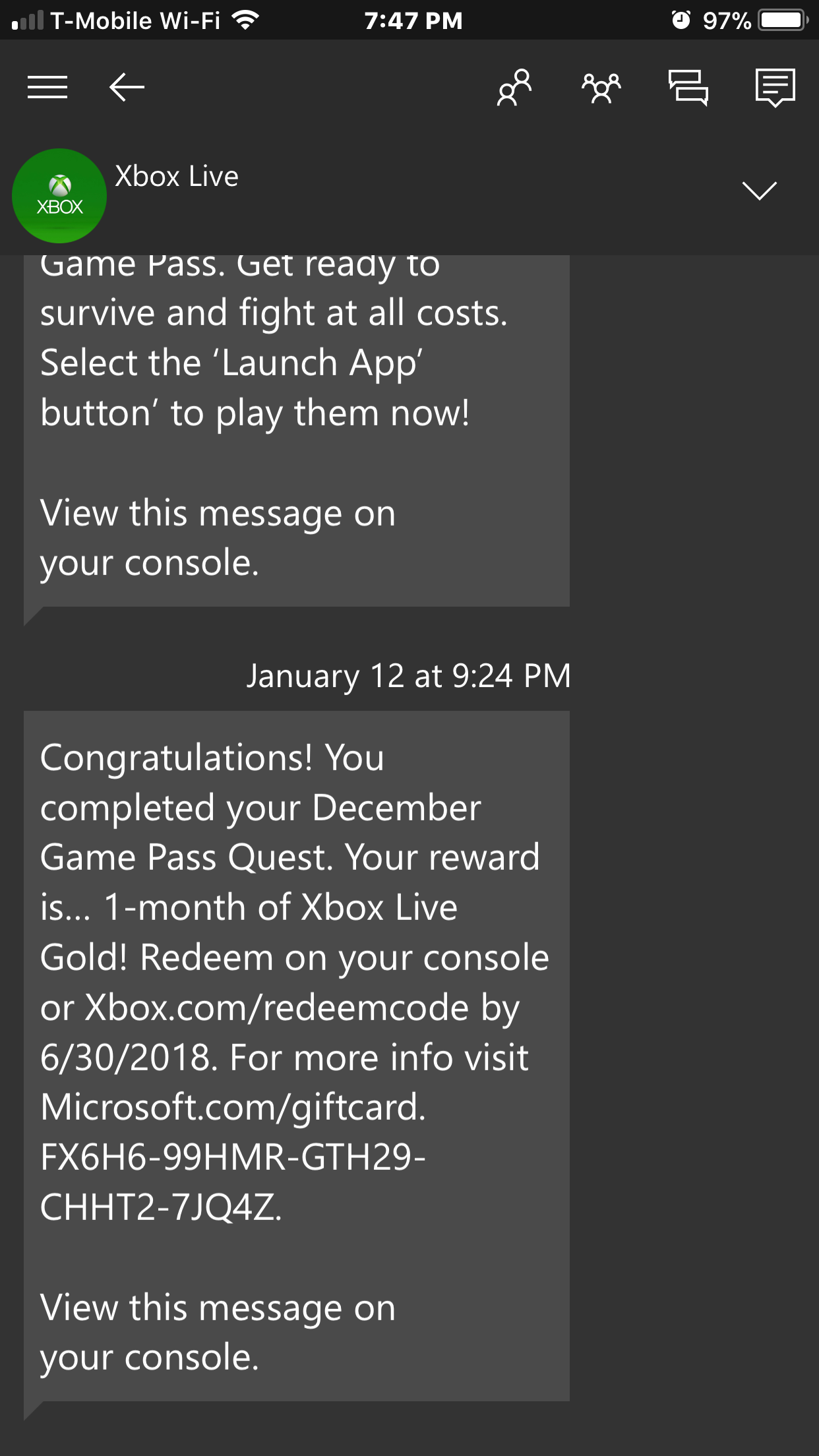 May Xbox Quest Reward Missing [​IMG]