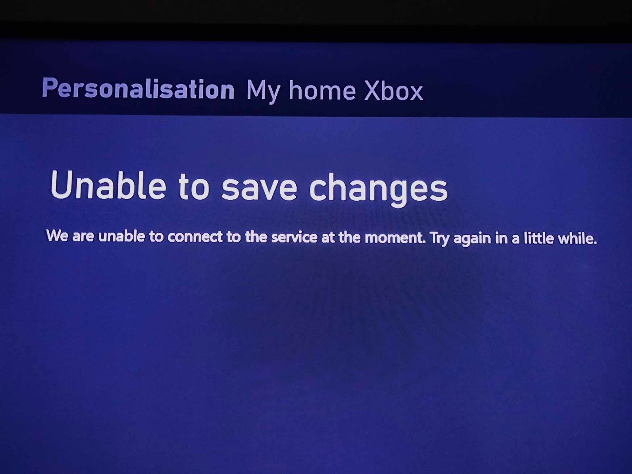 My home xbox - Unable to save changes [​IMG]