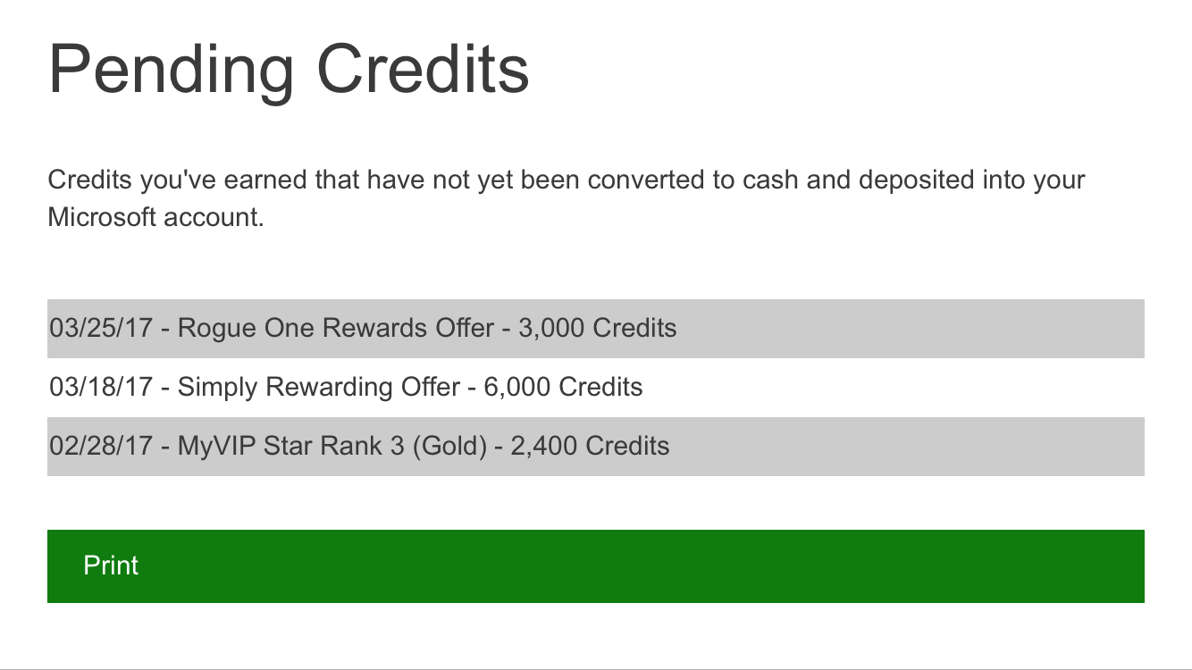 Microsoft Xbox Reward Points not being added to my account [​IMG]