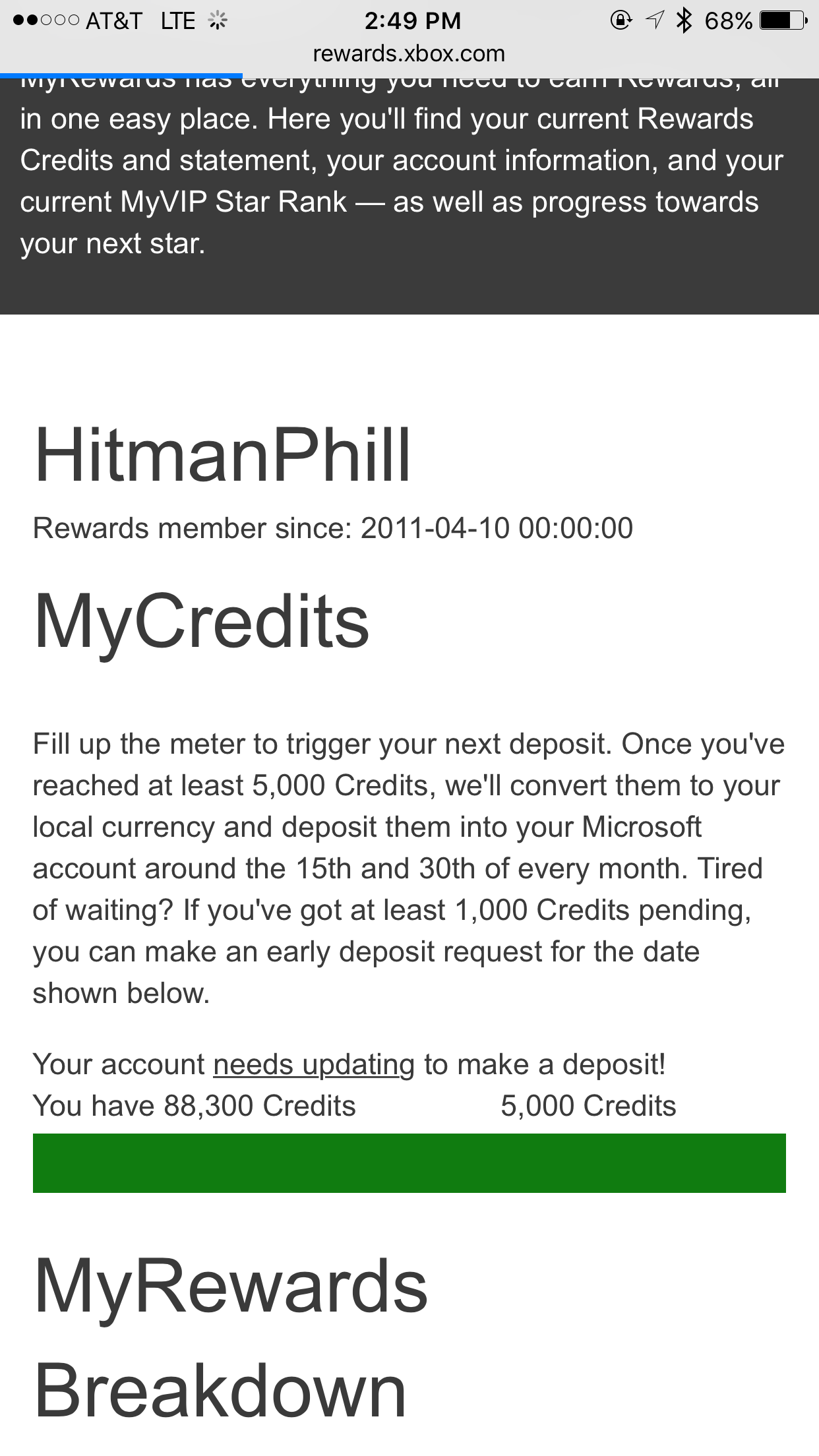 Xboxlive rewards not depositing [​IMG]