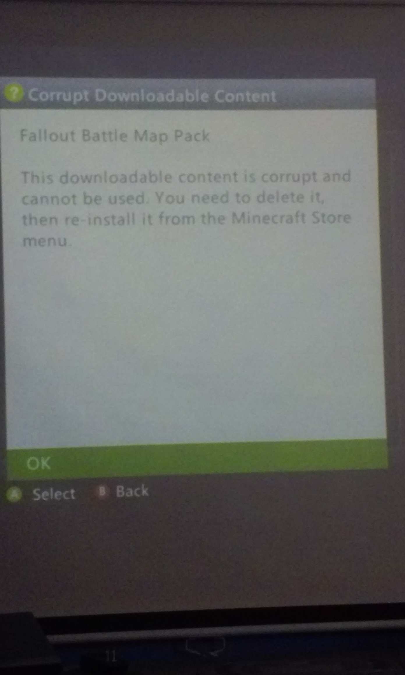 Minecraft Xbox360 Help With Corrupt Content [​IMG]