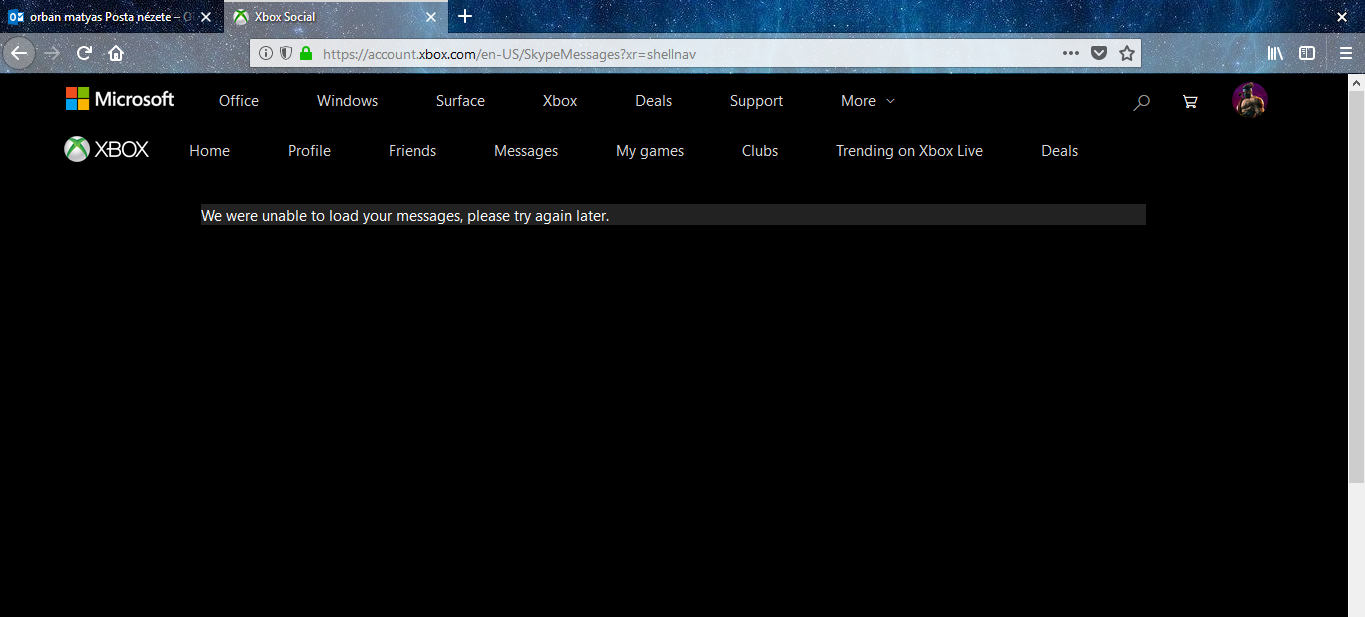 ​error: the message is not loading in xbox.com/my xbox/ message [​IMG]