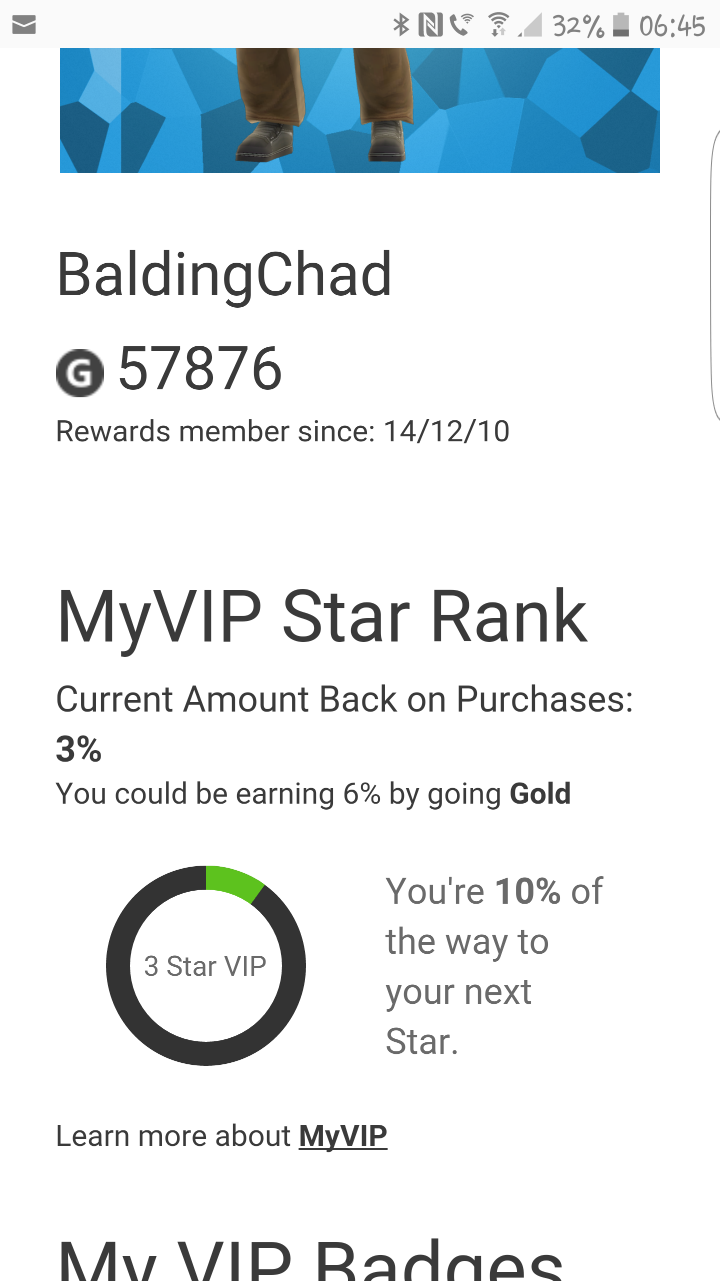 Xbox rewards not recognising gold account. [​IMG]