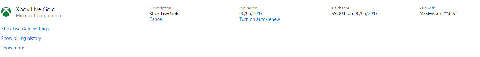 Withdraw money​ for the subscription xboxlive though I've disabled auto-renewal [​IMG]