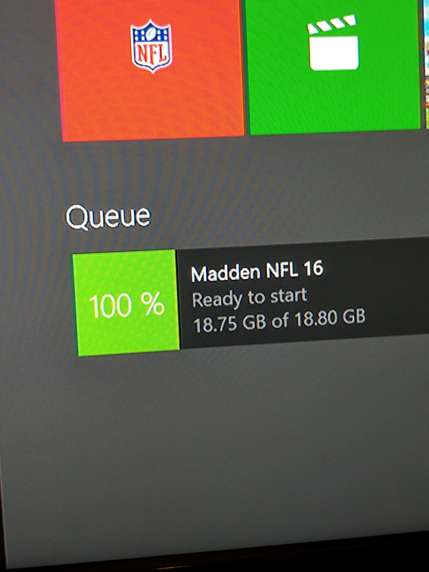 My Madden 16 game was installing by disk and it stopped at 18.75 out of 18.80 and I can't get ... [​IMG]