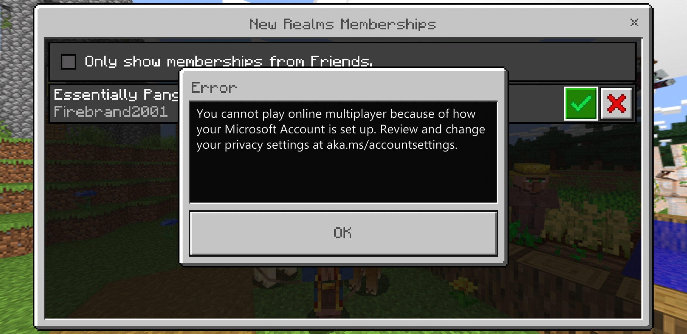 You cannot play online multiplayer because of how your account is set up [​IMG]