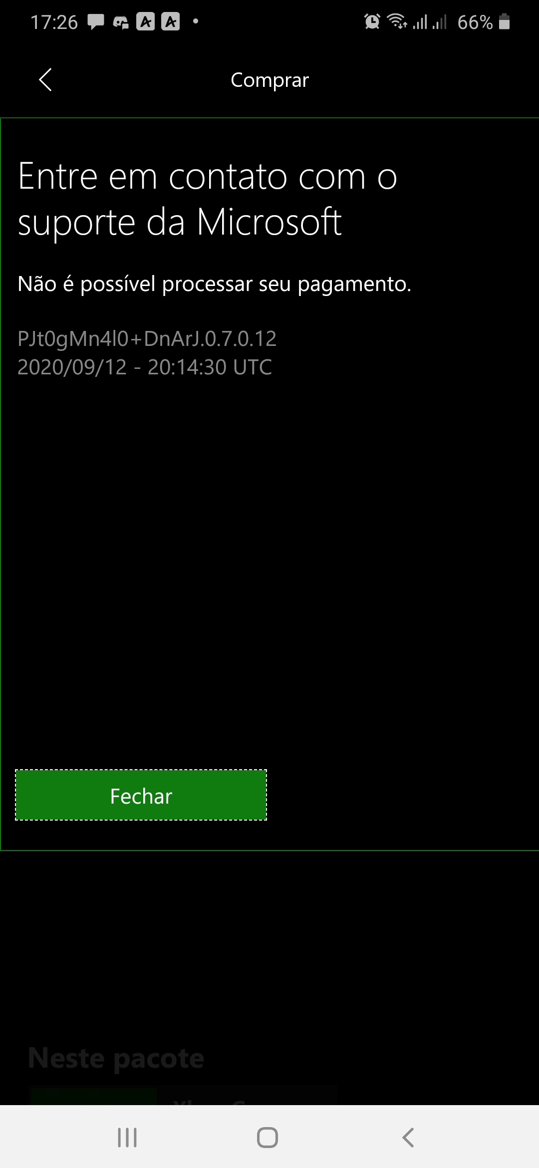 Mensagem "Não é possível processar seu pagamento" no Xbox[Translation-"Unable to process... [​IMG]