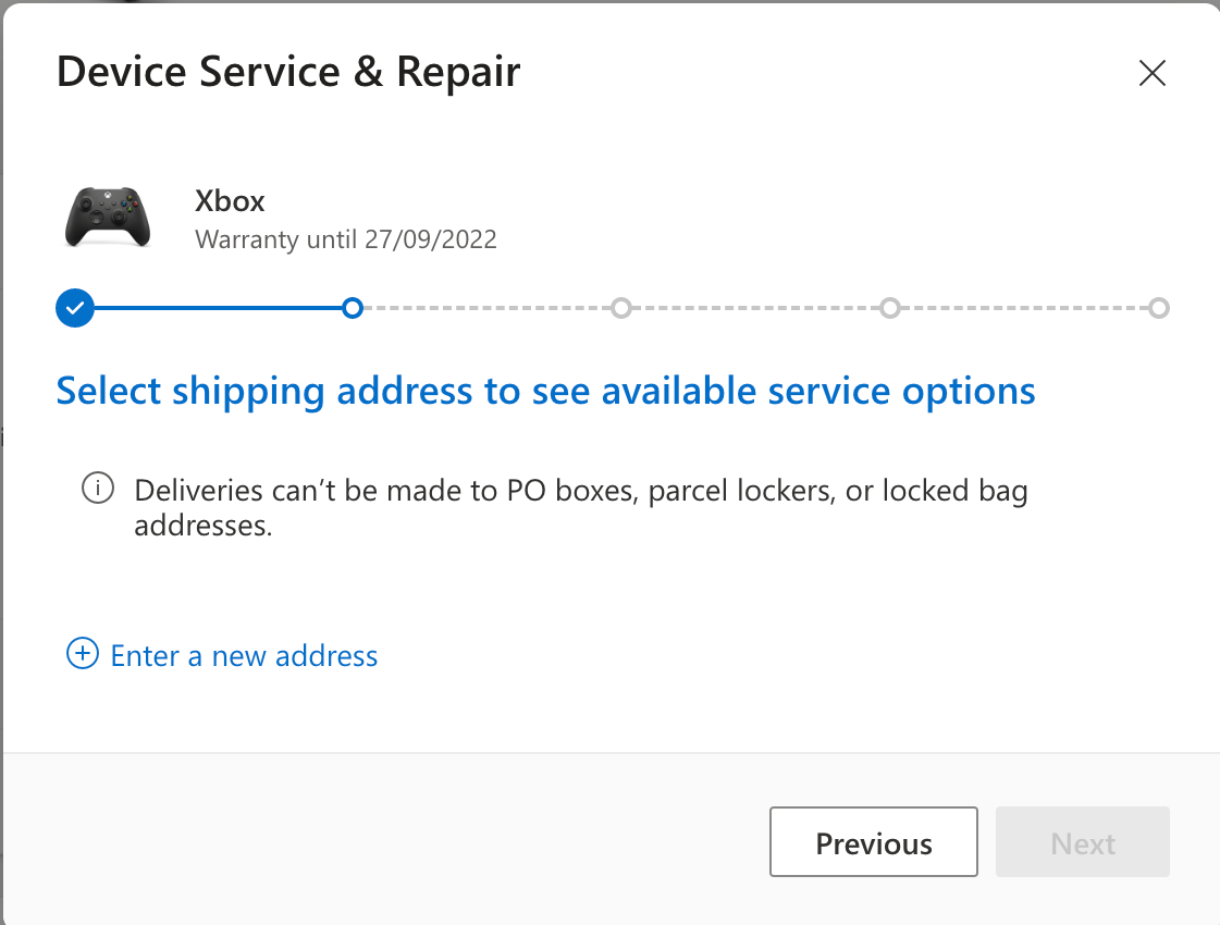 I can not enter my address on Microsoft Store when trying to send a device for repair. [​IMG]