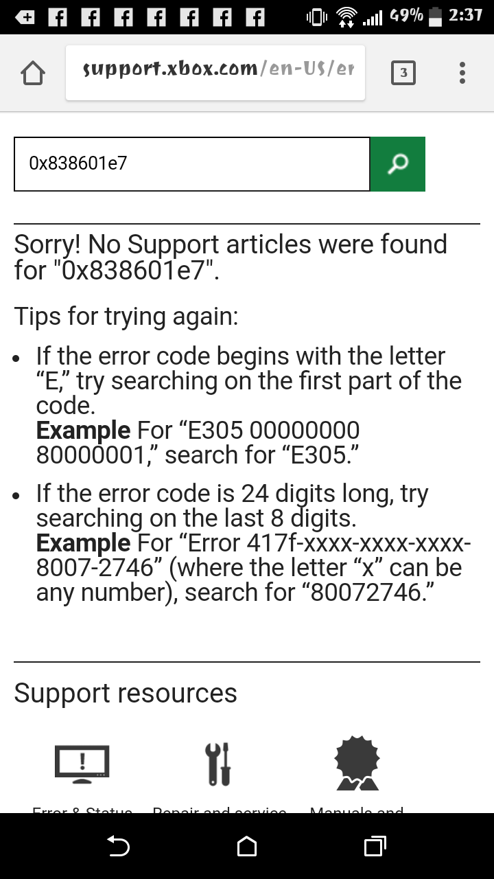 Error 0x838601e7 Issues with Microsoft Edge on Xbox One [​IMG]
