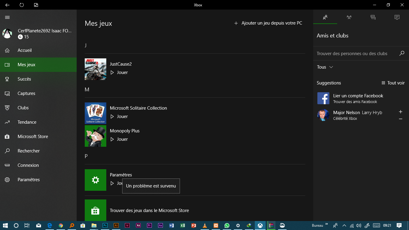 Suppression de l'application "Paramètres" de Windows 10 ajouté par erreur dans les jeux Xbox ... [​IMG]