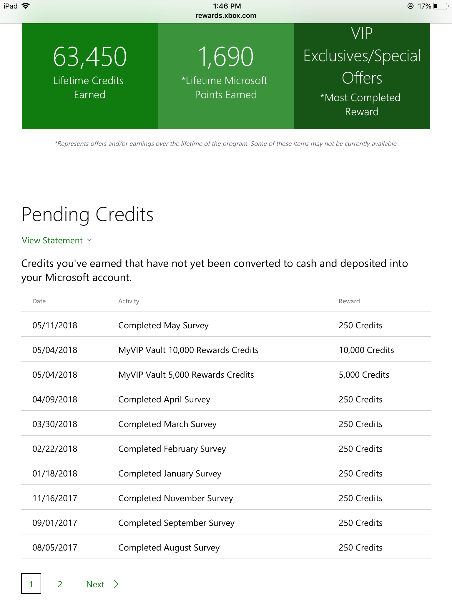 Missing Xbox Live Rewards deposit [​IMG]