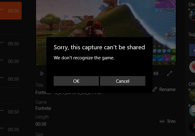 "Cant Recognize Game" Xbox app game dvr uploading issue, [​IMG]