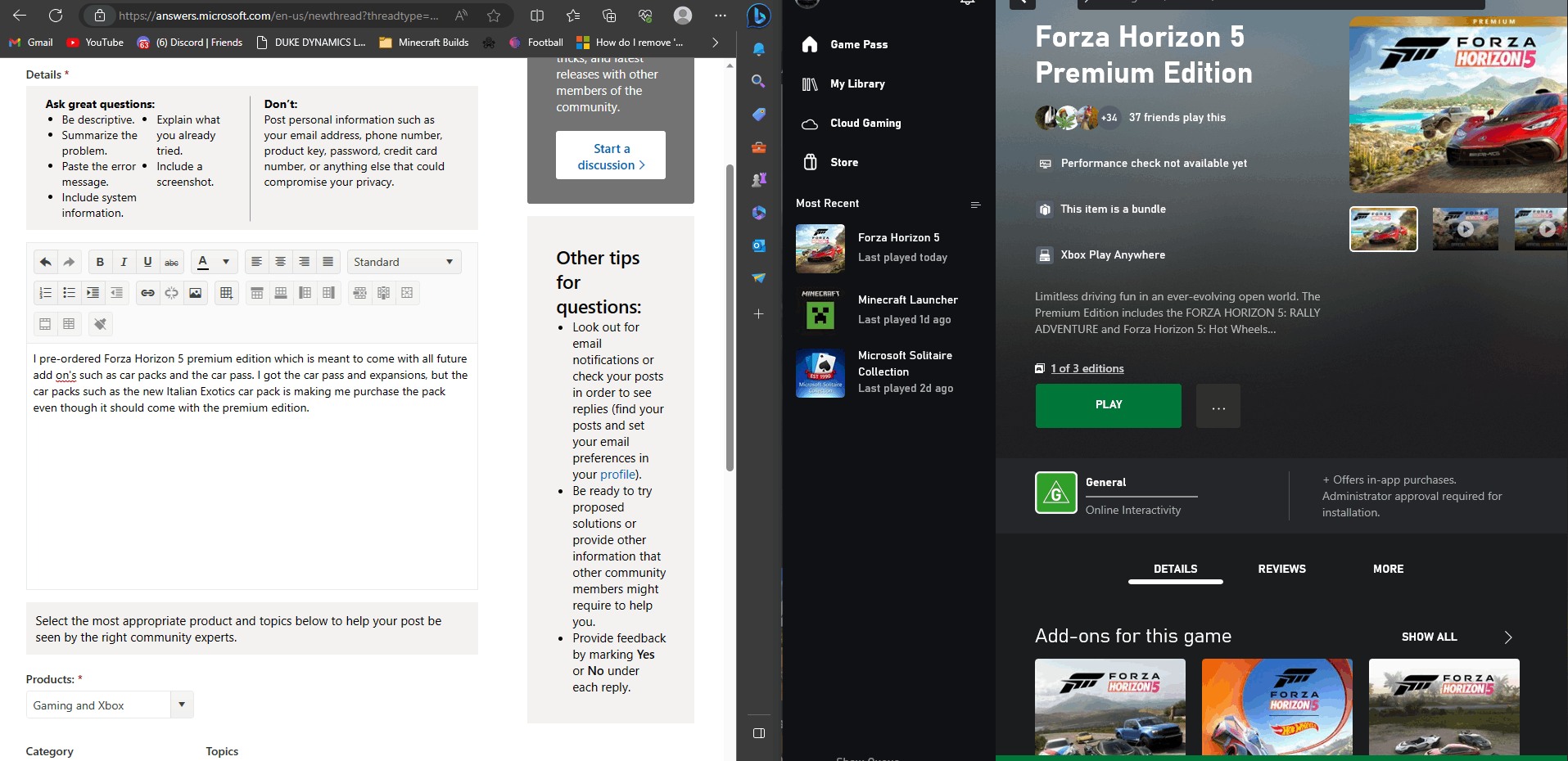 Forza Horizon 5 Premium edition not giving me what it says [​IMG]